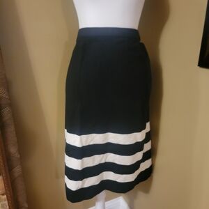 Elle Black and White Pencil Skirt